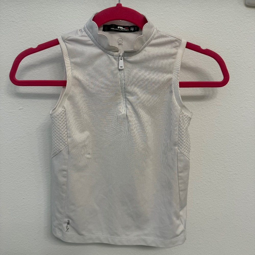 White RLX Girls Sleeveless Athletic Top